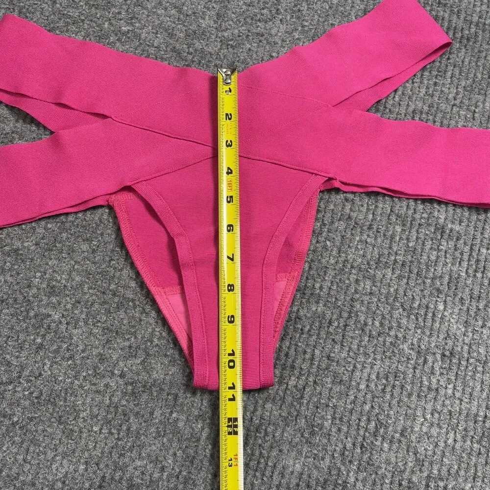 Skims Size 2X Knit Swim Strappy Bikini Bottom Magenta (SW-BIK-0165) NEW